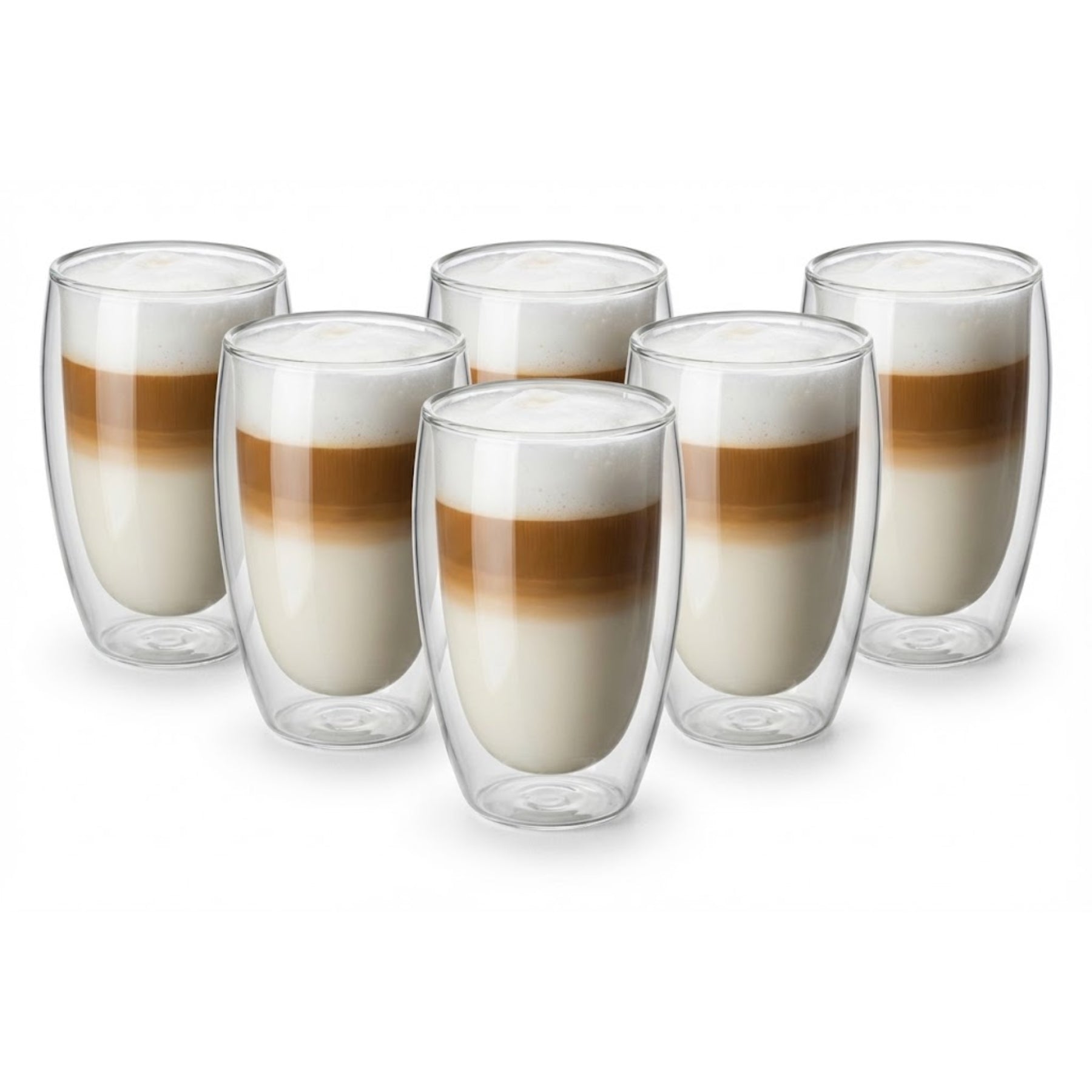 6x 400ml doppelwandige Latte Macchiato Gläser Set Thermogläser aus Borosilikatglas