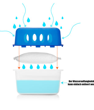 4x Luftentfeuchter Feuchtigkeits-Stopper mit 8 x 400g Nachfüll-Beutel Granulat Feuchtigkeit 3