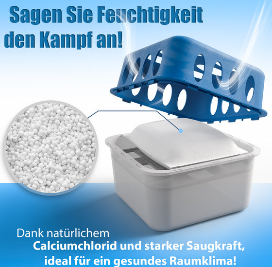 BigDean 5 Stück Luftentfeuchter + 10 Nachfüllpacks 400g – Raumentfeuchter nachfüllbar + wiederverwendbar – Entfeuchter ohne Strom image 4