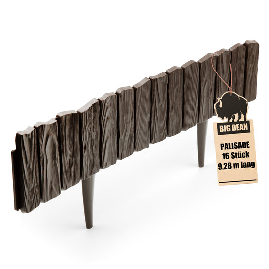 Leicht zu verarbeitende Rasenkante Kunststoff Beeteinfassung Made in Europe 9,28 m lang 13cm hoch BRAUN image 1