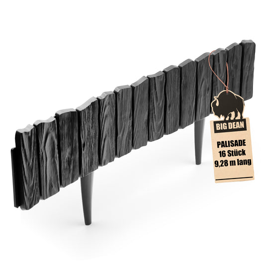 Leicht zu verarbeitende Rasenkante Kunststoff Beeteinfassung Made in Europe 9,28 m lang 13cm hoch ANTHRAZIT image 1