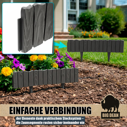 Leicht zu verarbeitende Rasenkante Kunststoff Beeteinfassung Made in Europe 9,28 m lang 13cm hoch ANTHRAZIT image 2