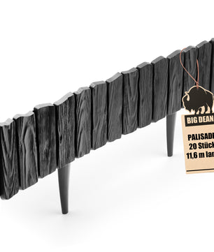 Leicht zu verarbeitende Rasenkante Kunststoff  Beeteinfassung Made in Europe   11,6 m lang  13cm hoch ANTHRAZIT
