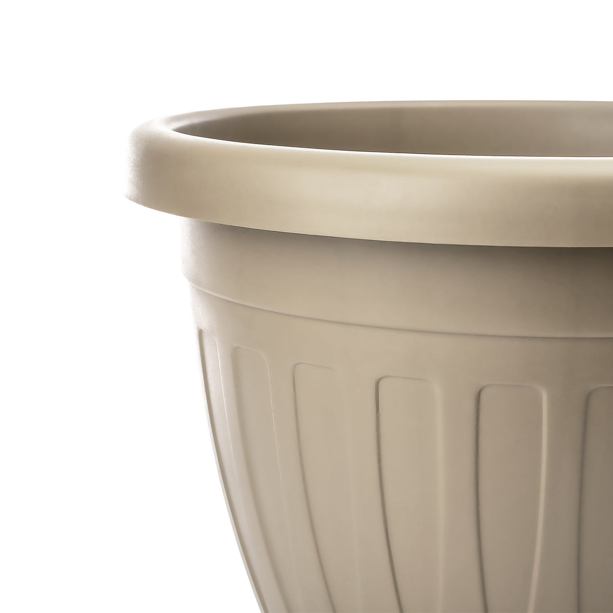 BigDean 40cm Blumentopf mit Untersetzer rund Mocca - wetterfester Pflanzkübel - Wasserablauf UV-beständig aus bruchsicherem Kunststoff - Innen + Außen geeignet - Made in Europe image 5