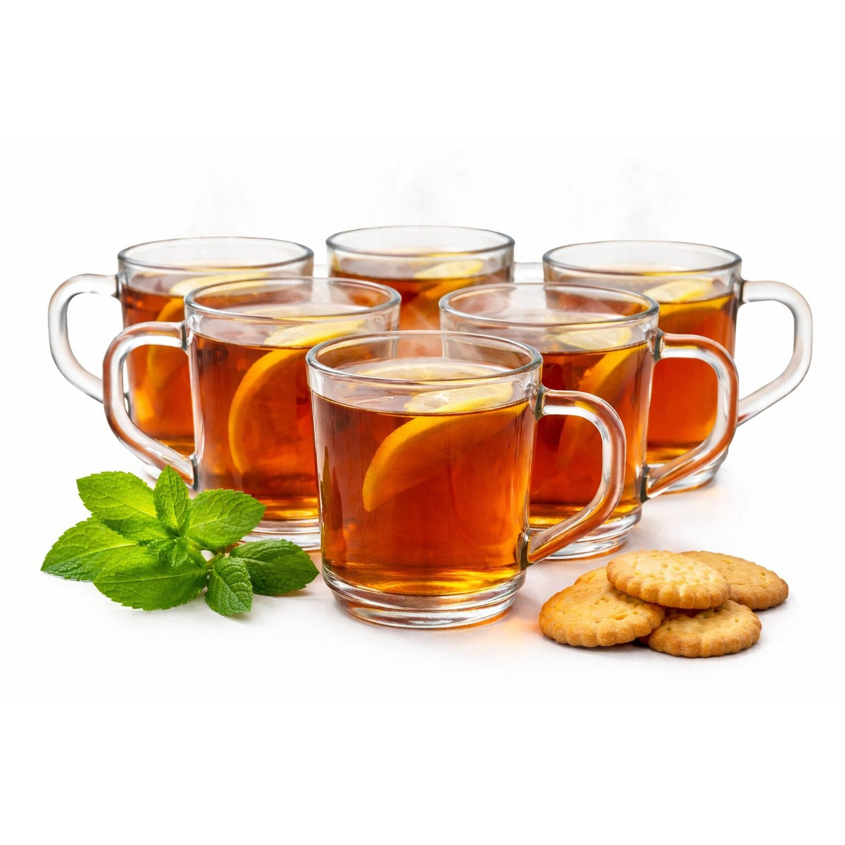 BigDean 6 Stück Teegläser Set Teegläser mit Henkel 230 ml Latte Macchiato Gläser robustes Teeglas Latte Macchiato Gläser mit Henkel Cappuccino Gläser Latte Gläser Kaffeegläser Kaffee Gläser image 1