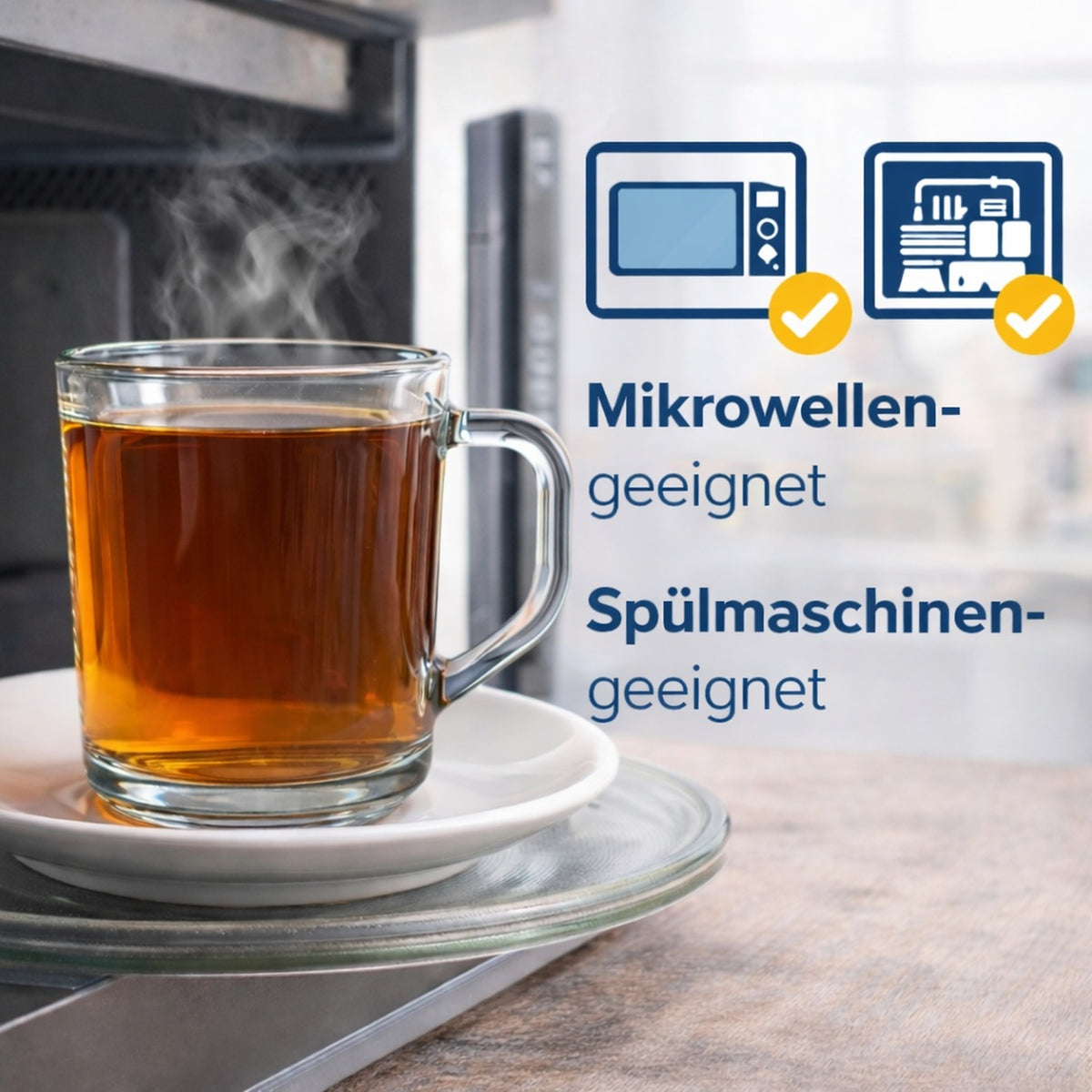 BigDean 6 Stück Teegläser Set Teegläser mit Henkel 230 ml Latte Macchiato Gläser robustes Teeglas Latte Macchiato Gläser mit Henkel Cappuccino Gläser Latte Gläser Kaffeegläser Kaffee Gläser image 4
