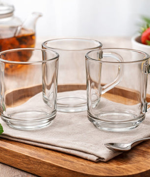 6 Stück Teegläser Set Teegläser mit Henkel 230 ml Latte Macchiato Gläser robustes Teeglas 5