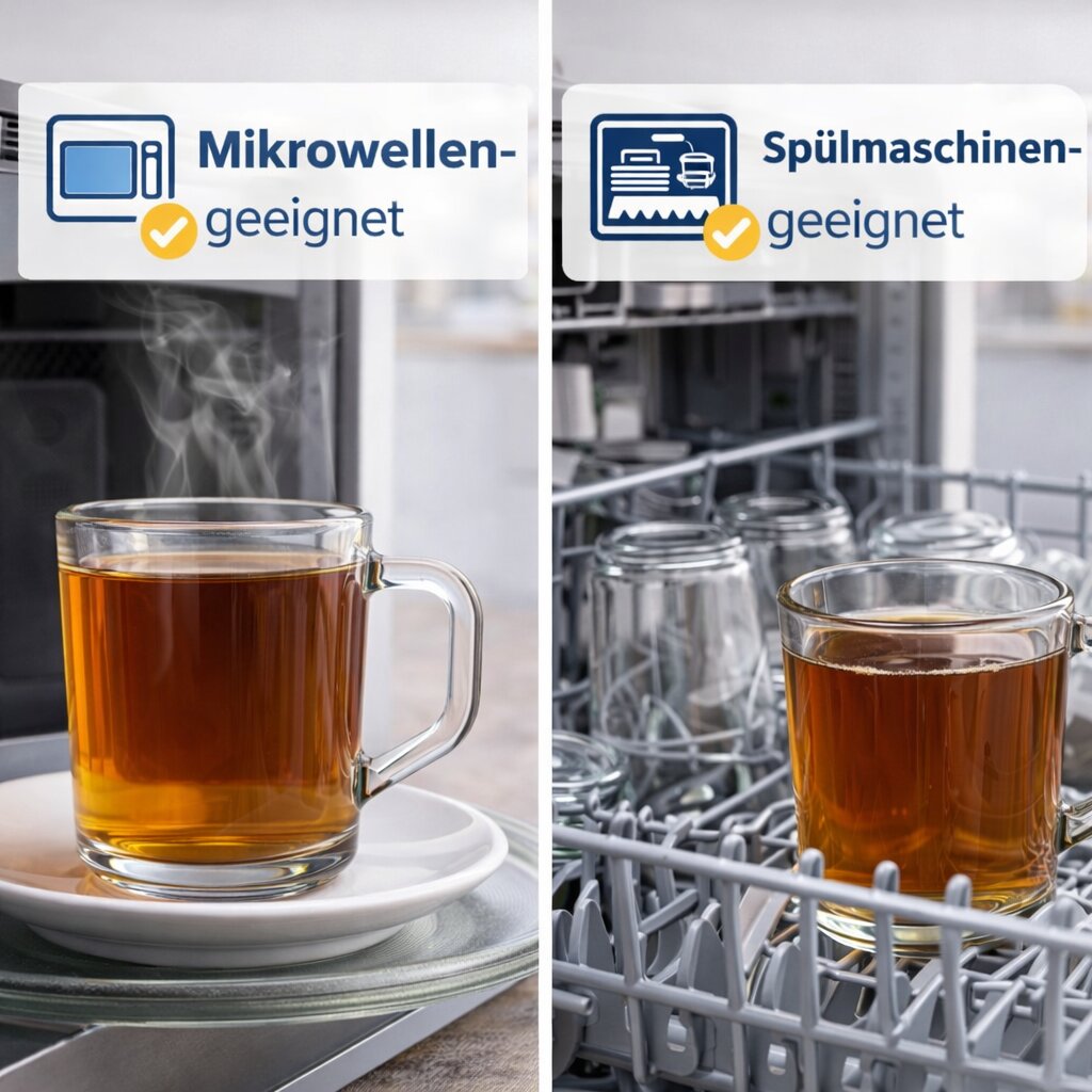 6er Set Latte Macchiato Gläser mit Henkel 230 ml klare Latte Gläser & Cappuccino Gläser Kaffeegläser Teegläser Kaffee Gläser Gläser Set für Heiß -& Kaltgetränke - BigDean image 4