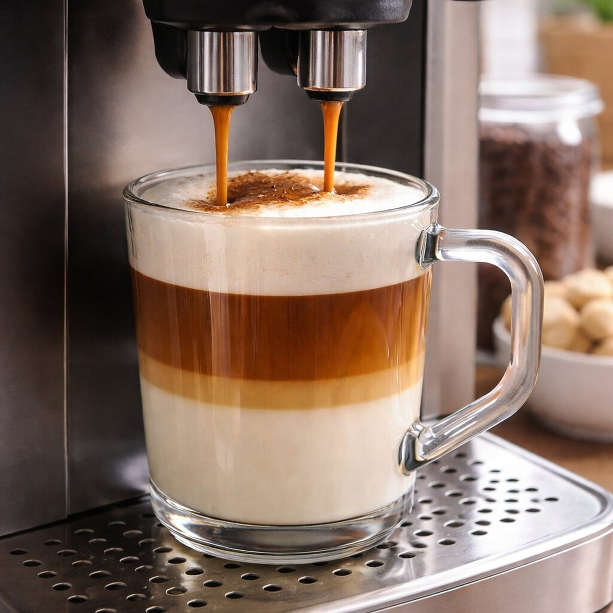 6er Set Latte Macchiato Gläser mit Henkel 230 ml klare Latte Gläser & Cappuccino Gläser Kaffeegläser Teegläser Kaffee Gläser Gläser Set für Heiß -& Kaltgetränke - BigDean image 5