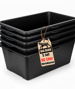 #####-5 Stück Mörtelkübel 90 liter eckig
