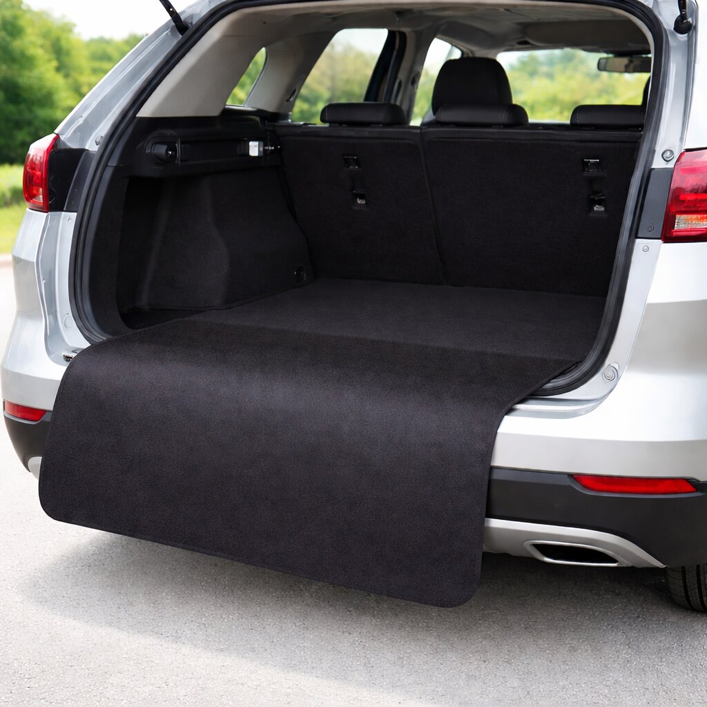 BigDean Ladekantenschutz Kofferraum 100x70 cm – Kofferraumschutz Auto Hund, Stoßstangenschutz & Kofferraum Schutzmatte Kofferraumschutz hund, wasserdicht, kratzfest, universal Kofferraummatte für PKW SUV Kombi, mit Klett image 1