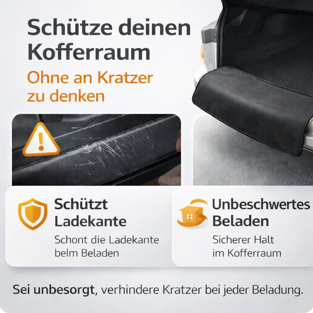 Ladekantenschutz Kofferraum 100x70 cm – Kofferraumschutz Auto Hund, Stoßstangenschutz 5