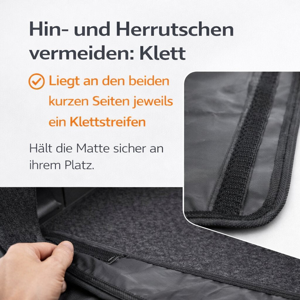 BigDean Ladekantenschutz Kofferraum 100x70 cm – Kofferraumschutz Auto Hund, Stoßstangenschutz & Kofferraum Schutzmatte Kofferraumschutz hund, wasserdicht, kratzfest, universal Kofferraummatte für PKW SUV Kombi, mit Klett image 6