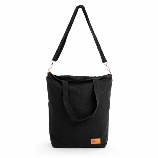 BigDean Canvas Umhängetasche Damen groß – Shopper Schultertasche mit Reißverschluss & vielen Fächern, Stofftasche Freizeittasche Arbeitstasche Schultasche Uni Tasche für Alltag Shopping Büro image 1