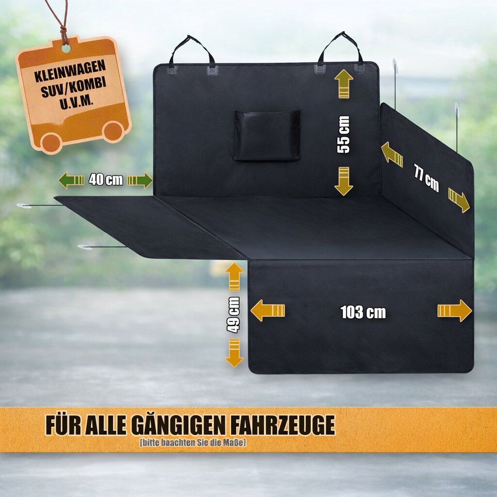 BigDean Kofferraumschutz Hund mit Seiten- und Ladekantenschutz - Universal Kofferraumdecke Hund wasserdicht & kratzfest - Auto Hundedecke Kofferraum universal für Kleinwagen, Kombi & SUV image 3