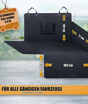 Kofferraumschutz Hund mit Seiten- und Ladekantenschutz - Universal Kofferraumdecke Hund 3