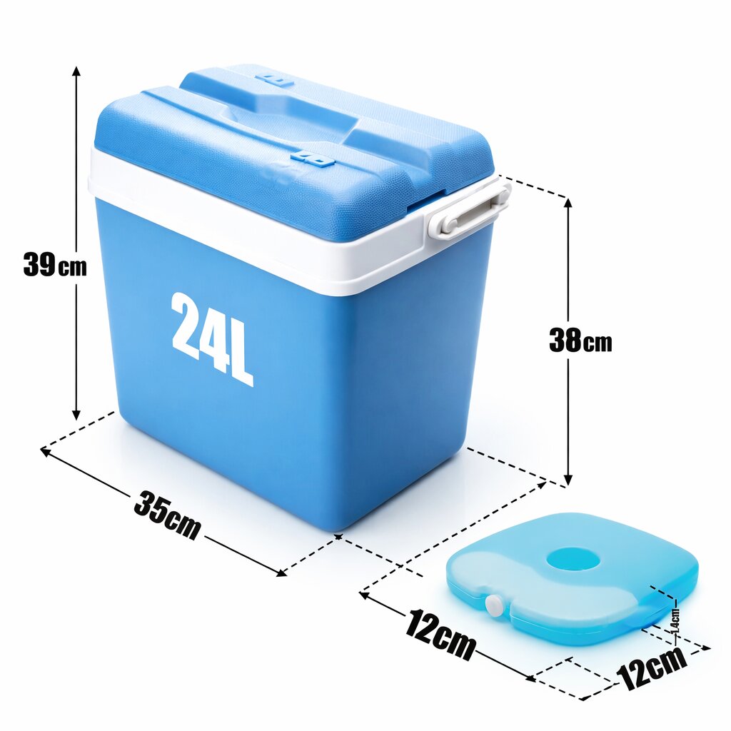 Kühlbox 24 Liter Set inkl. 6 Kühlakkus, blau/weiß, ohne Strom, bis zu 11 Std. Kühlung Made in Europe 3