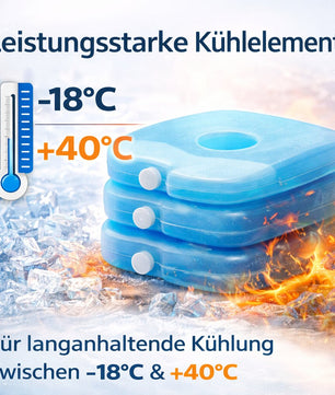 Kühlbox 24 Liter Set inkl. 6 Kühlakkus, blau/weiß, ohne Strom, bis zu 11 Std. Kühlung Made in Europe 4