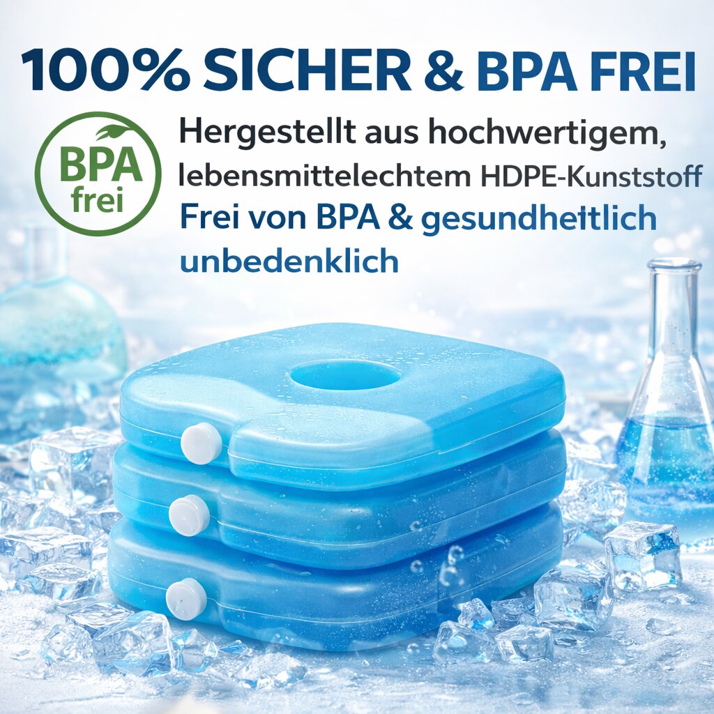 Kühlbox 24 Liter Set inkl. 6 Kühlakkus, blau/weiß, ohne Strom, bis zu 11 Std. Kühlung Made in Europe 5