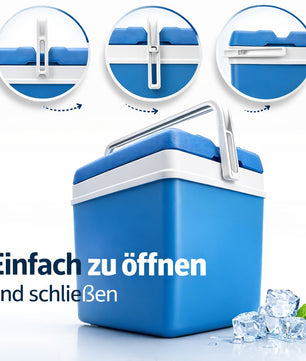 Kühlbox 24 Liter Set inkl. 6 Kühlakkus, blau/weiß, ohne Strom, bis zu 11 Std. Kühlung Made in Europe 6