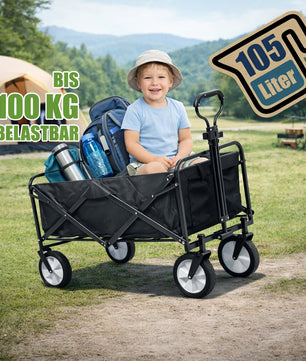 Bollerwagen faltbar 105L, bis 100 kg belastbar – klappbarer Handwagen 2