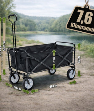 Bollerwagen faltbar 105L, bis 100 kg belastbar – klappbarer Handwagen 3