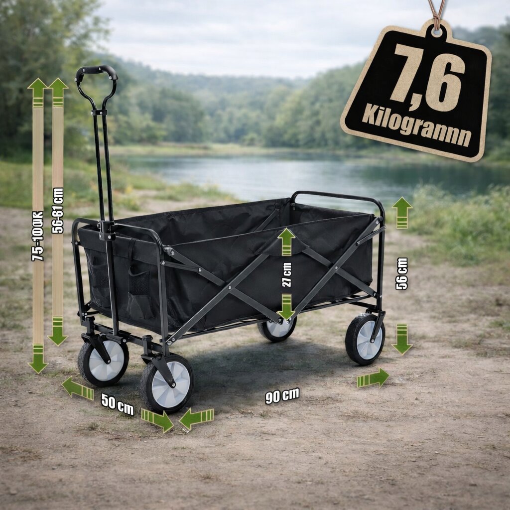 Bollerwagen faltbar 105L, bis 100 kg belastbar – klappbarer Handwagen 3