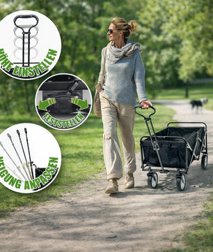 Bollerwagen faltbar 105L, bis 100 kg belastbar – klappbarer Handwagen 4