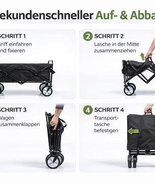 Bollerwagen faltbar 105L, bis 100 kg belastbar – klappbarer Handwagen 5