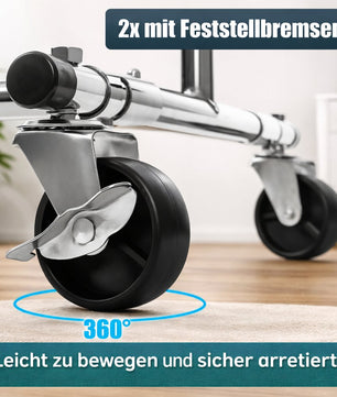 Kleiderständer auf Rollen bis 90 kg belastbar ausziehbare Kleiderstange Garderobenständer 6