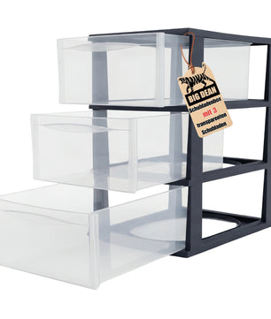 Große Schubladenbox A4 Schubladenschrank Schreibtisch Organizer Transparent mit extra hohen Schubladen
