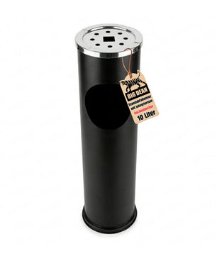 Standaschenbecher mit Abfalleimer für Innen + Außenbereich Standascher aus Metall - Windaschenbecher für Eingangsbereich 56cm hoch 14,5cm Durchmesser