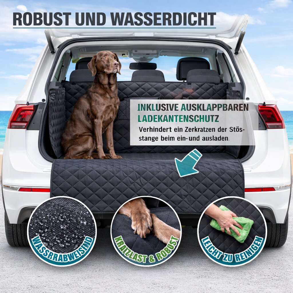 Kofferraumschutz Hund mit Seiten- und Ladekantenschutz Hundedecke Auto Kofferraum aus Oxford 5