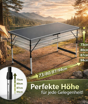 Stabiler Multifunktionstisch 100x60 cm höhenverstellbar klappbar – Campingtisch, Tapeziertisch 2