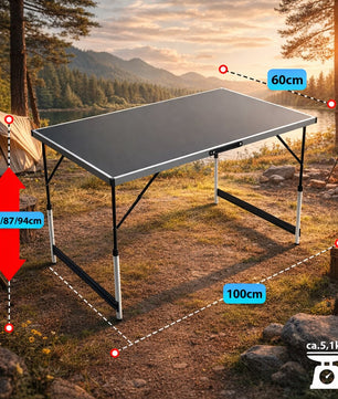 Stabiler Multifunktionstisch 100x60 cm höhenverstellbar klappbar – Campingtisch, Tapeziertisch 3