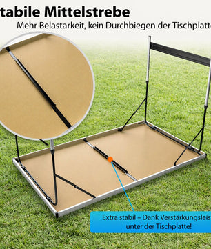 Stabiler Multifunktionstisch 100x60 cm höhenverstellbar klappbar – Campingtisch, Tapeziertisch 4