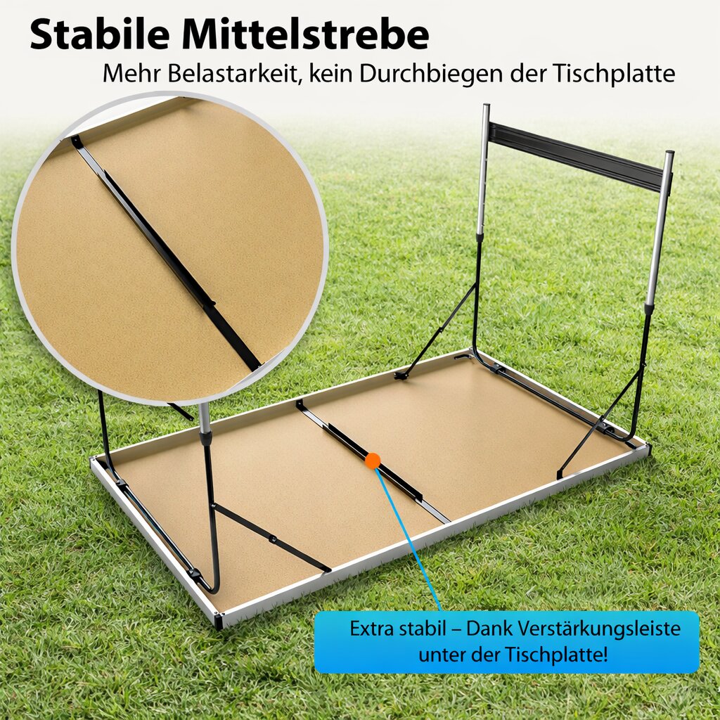 Stabiler Multifunktionstisch 100x60 cm höhenverstellbar klappbar – Campingtisch, Tapeziertisch 4