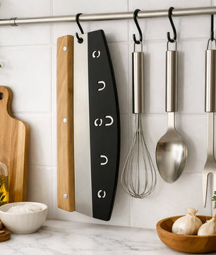 Pizzaschneider 32 cm aus Edelstahl mit Holzgriff – Profi Pizzamesser / Pizza Cutter als Wiegemesser  5
