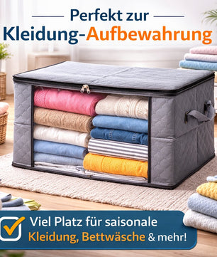 6 Aufbewahrungstaschen 90L mit Sichtfenster – große faltbare Kleideraufbewahrung 4