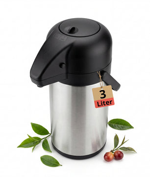 Haushalt International Airpot 3,0 L Pumpkanne Isolierkanne Thermo Kanne Kaffeekanne Camping Edelstahl