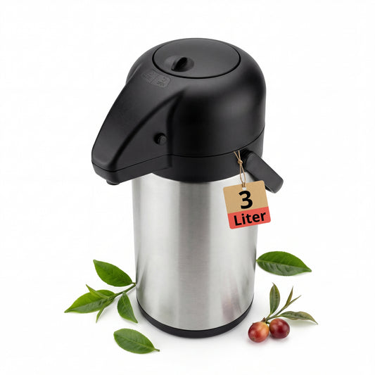 Haushalt International Airpot 3,0 L Pumpkanne Isolierkanne Thermo Kanne Kaffeekanne Camping Edelstahl image 1