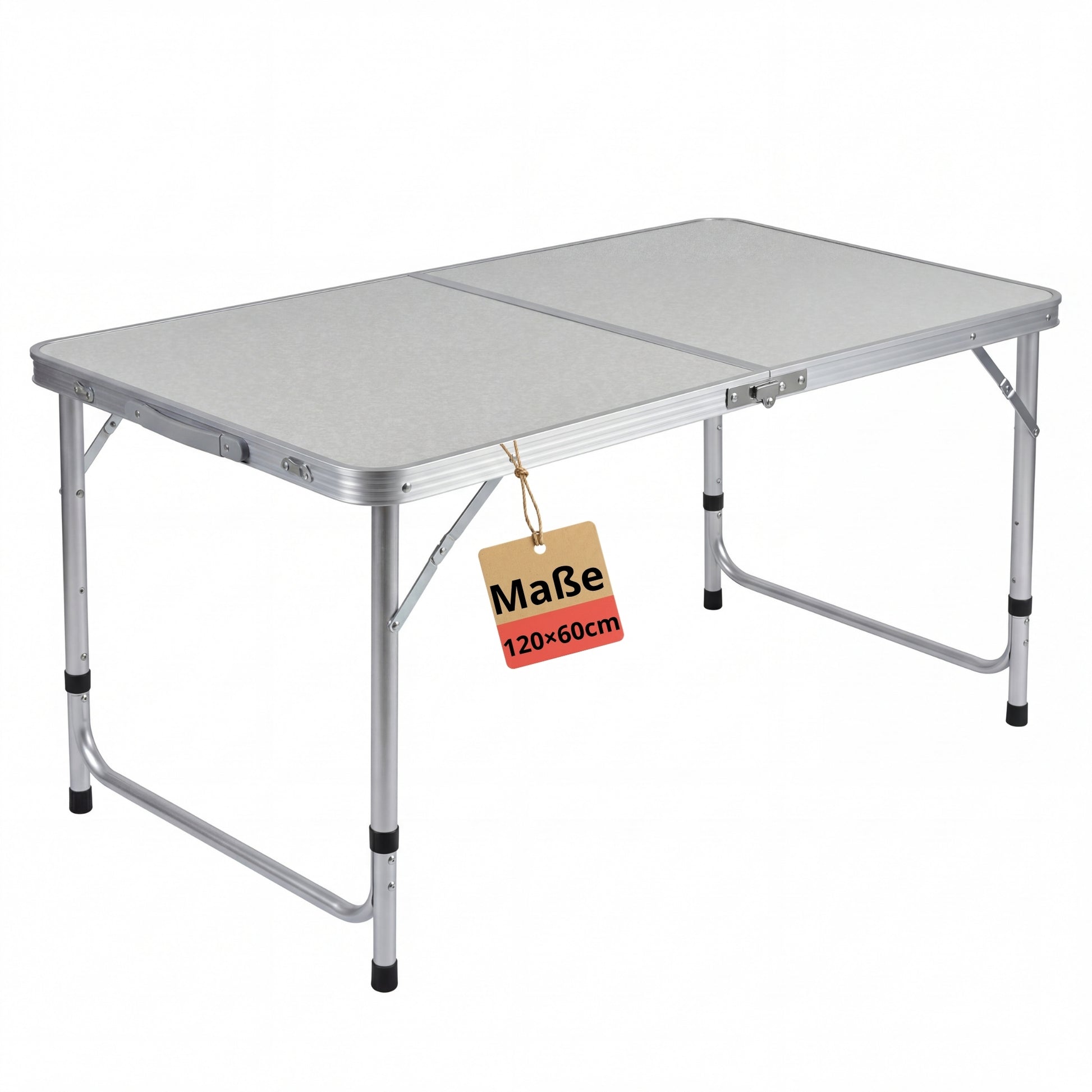 Klapptisch Campingtisch 120x60cm Höhenverstellbar & Stabil Alu Gestell mit Tragegriff