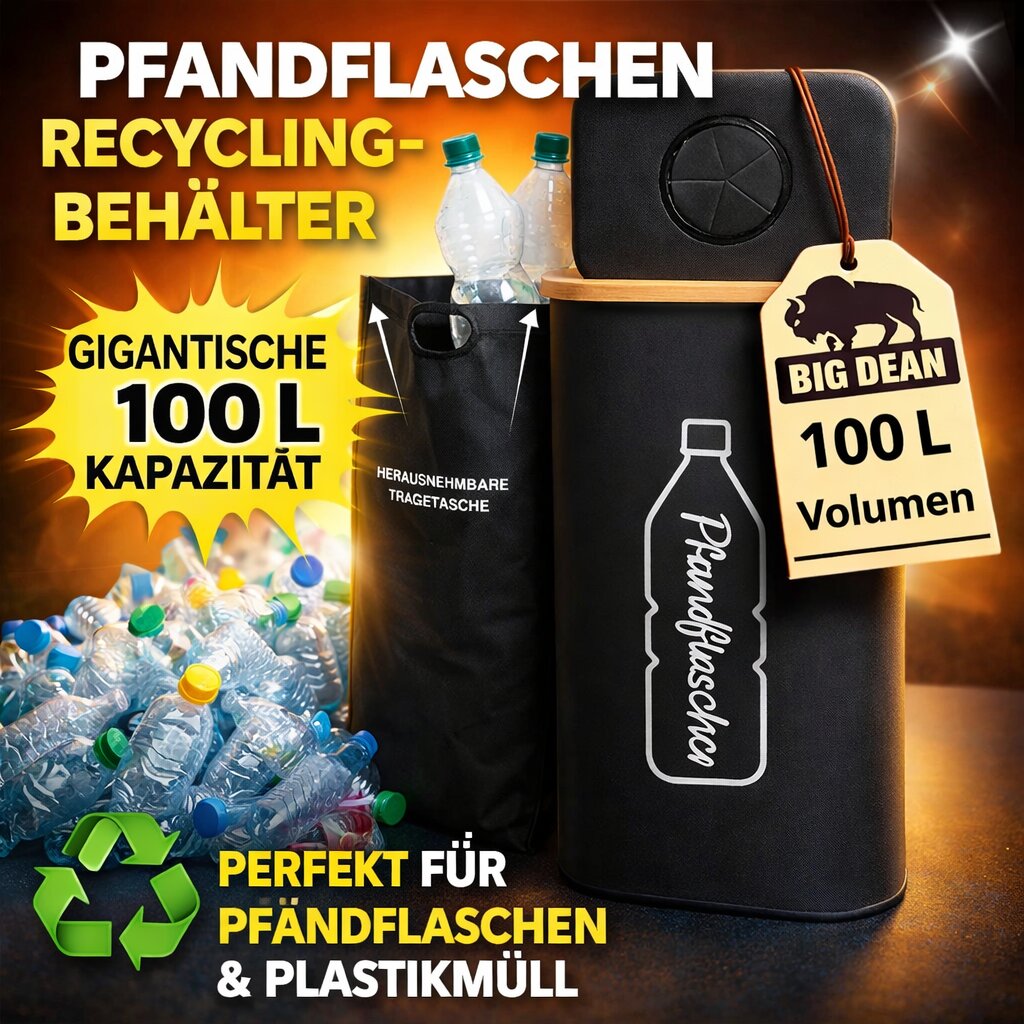 Pfandflaschen Sammelbehälter 100L – Pfandflaschen Behälter Pfandsammler für Zuhause 2