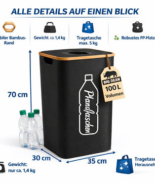 Pfandflaschen Sammelbehälter 100L – Pfandflaschen Behälter Pfandsammler für Zuhause 3