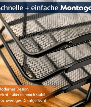Dokumentenablage Metall 3 Fächer für A4 – stabile Briefablage schwarz für Schreibtisch & Büro 5