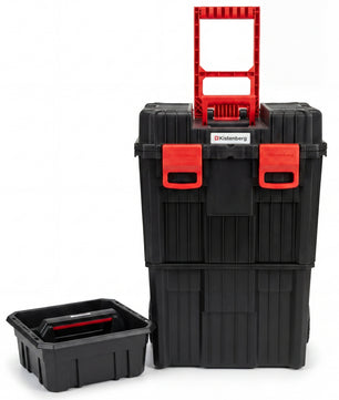 Werkzeugtrolley XL 2in1 mit Großen Rädern Robust und 2 Deckelfächer Extra Viel Stauraum