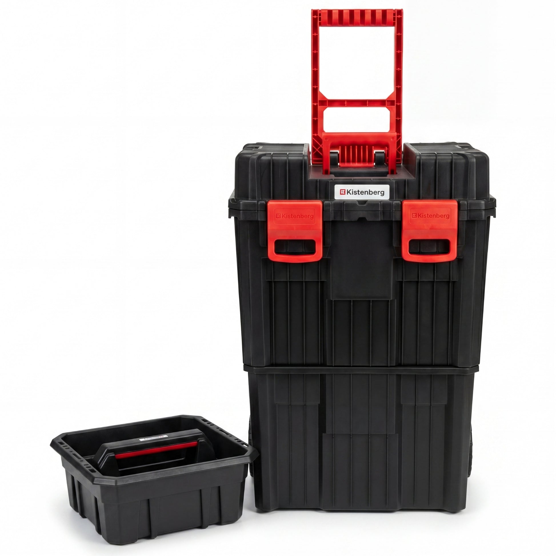 Werkzeugtrolley XL 2in1 mit Großen Rädern Robust und 2 Deckelfächer Extra Viel Stauraum