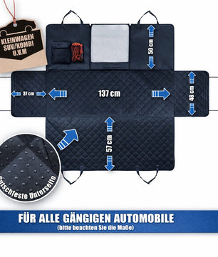 Autoschondecke Hund Rücksitz mit Sichtfenster & Seitenschutz, wasserdichte Hundedecke Auto Rückbank  3