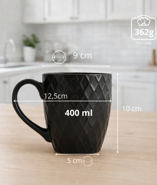 Kaffeetassen Set 6er 400 ml aus Keramik – Moderne große Kaffeebecher in matter Optik 2