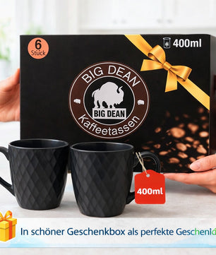 Kaffeetassen Set 6er 400 ml aus Keramik – Moderne große Kaffeebecher in matter Optik 3